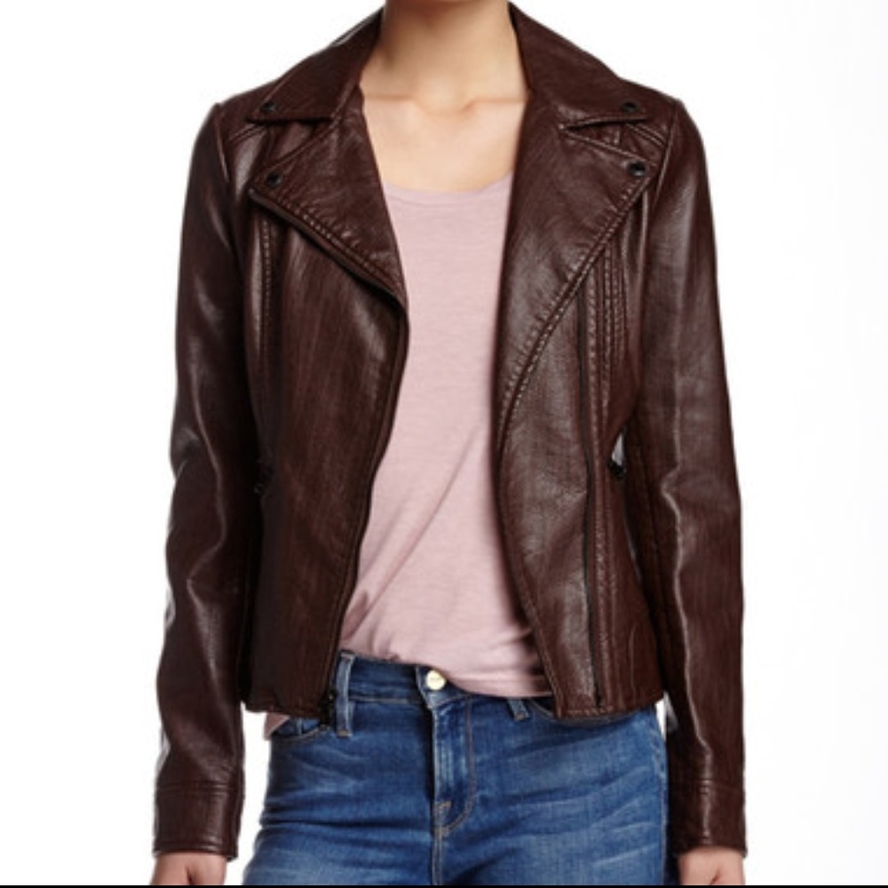 Guess Brown Faux Snake Leather Jacket